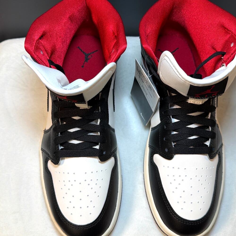 Air Jordan 1 Mid “Black Sail Gym Red” – BQ6472-061 | 12W/10.5M - Picture 4 of 10